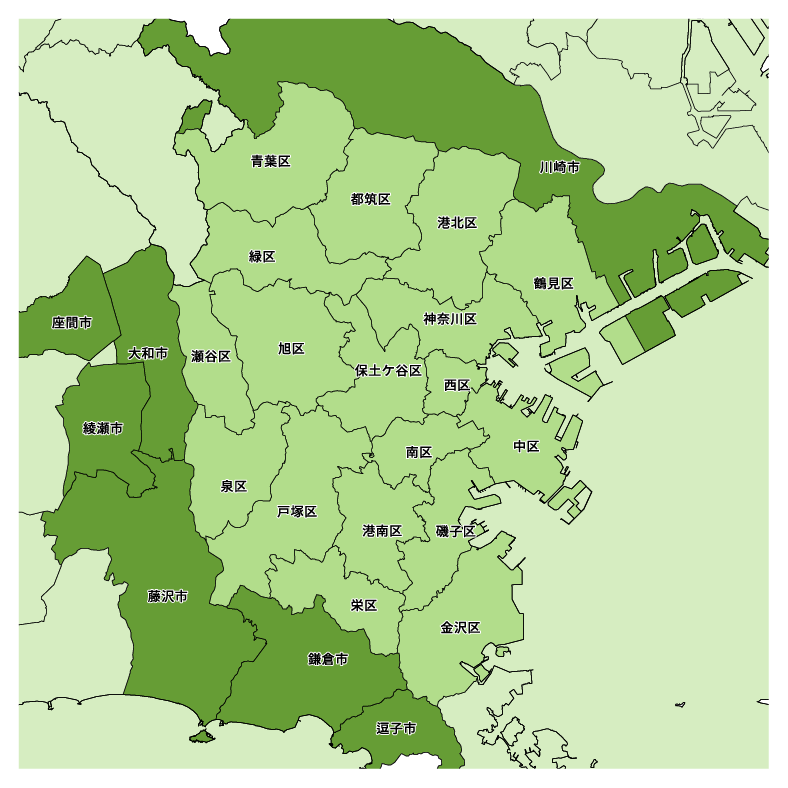 往診エリア（横浜）